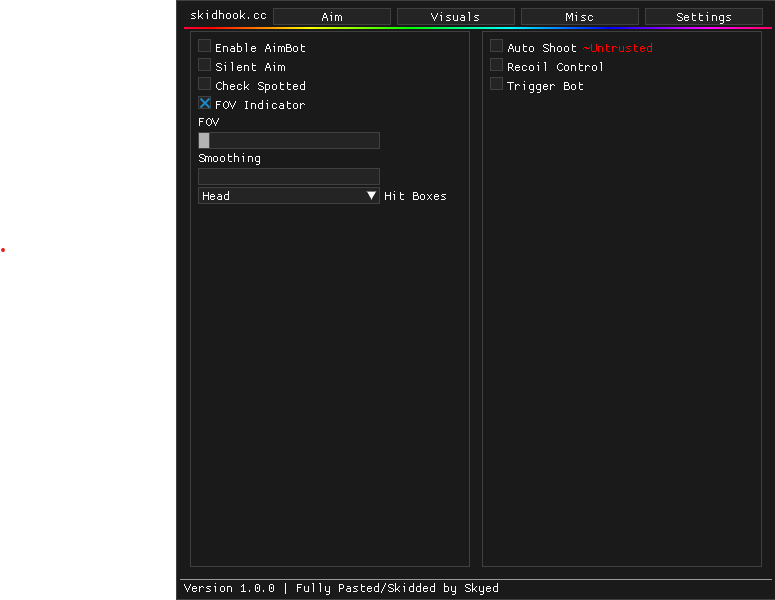 Menu Screenshot